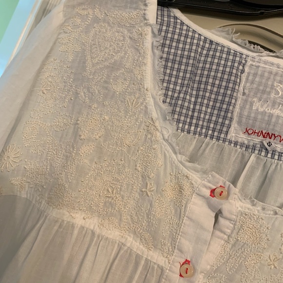 CCO TODAY!!! Johnny Was Embroidered cotton Top Boho Tunic Blouse S EUC - Picture 3 of 6
